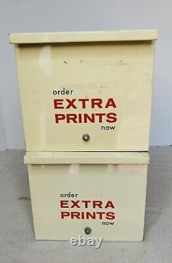 Vintage Kodak Film Metal Box Crate Photo Print Holder Yellow Steel Advertising