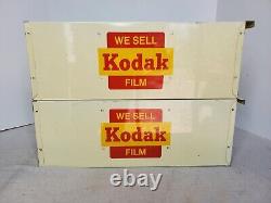 Vintage Kodak Film Metal Box Crate Photo Print Holder Yellow Steel Advertising