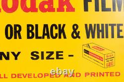 Vintage Kodak Free Film Camera Store Advertising Sign 23X12 Inches On Board RARE