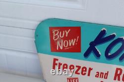 Vintage Kordite Metal Rack Topper Sign Freezer Bags Double Sided 29 x 9.25