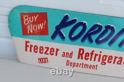 Vintage Kordite Metal Rack Topper Sign Freezer Bags Double Sided 29 x 9.25
