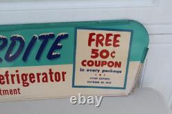 Vintage Kordite Metal Rack Topper Sign Freezer Bags Double Sided 29 x 9.25