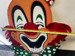 Vintage Kraft Clown Advertising Sign Store Display Circus Carnival Art