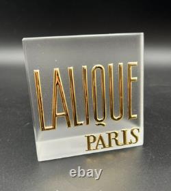 Vintage Lalique (France) LALIQUE PARIS Frosted Dealer Display Sign/Plaque
