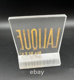 Vintage Lalique (France) LALIQUE PARIS Frosted Dealer Display Sign/Plaque