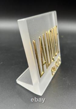 Vintage Lalique (France) LALIQUE PARIS Frosted Dealer Display Sign/Plaque