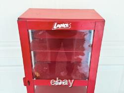 Vintage Lance Candy Glass Metal Store Display Cabinet Case Advertising Sign