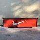 Vintage Large Nike Store Display Advertising Sign Metal 2 Sided Stand Rare 50x14