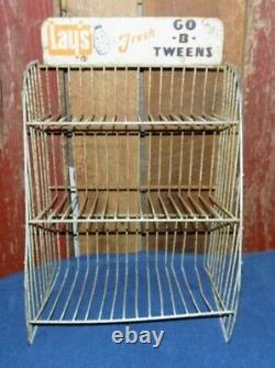 Vintage Lay's Go B Tweens Rack Store Metal Display Three Tier Sign Potato Chips