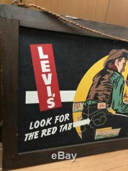 Vintage Levi's 501 Denim Banner Tapestry Signboard Sign Not Sold in Stores