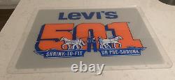 Vintage Levi's 501 Denim Jeans Double Sided Advertising Store Display Sign USA