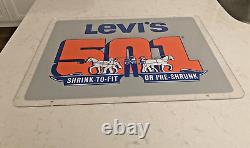 Vintage Levi's 501 Denim Jeans Double Sided Advertising Store Display Sign USA