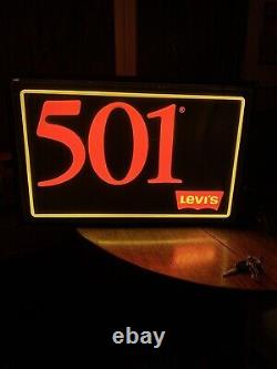 Vintage Levi's 501 Jeans Double Sided Store Display Lighted Sign