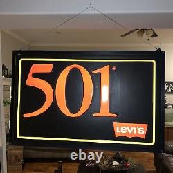 Vintage Levi's 501 Jeans Double Sided Store Display Lighted Sign