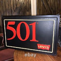 Vintage Levi's 501 Jeans Double Sided Store Display Lighted Sign