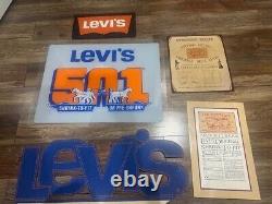 Vintage Levi's 501 Jeans store display advertising signs