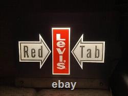 Vintage Levi's Red Tab Store Display Lighted Sign Levis Light Up Advertising