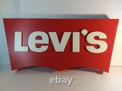 Vintage Levi's Store Display Sign! 3 thick x13 1/2 tall x 2.5 ft long