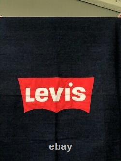 Vintage Levis Selvedge Denim banner Store Display Advertising Sign Rare Redline