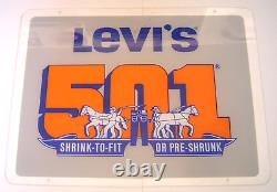 Vintage Levis Shrink To Fit/Pre Shrunk Advertising Store Sign Transparent Sign