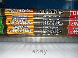 Vintage Life Savers 7 Flavor Metal Tin Candy Rack Store Display Sign Advertising