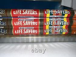 Vintage Life Savers 7 Flavor Metal Tin Candy Rack Store Display Sign Advertising