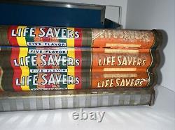 Vintage Life Savers 7 Flavor Metal Tin Candy Rack Store Display Sign Advertising