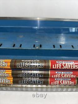 Vintage Life Savers 7 Flavor Metal Tin Candy Rack Store Display Sign Advertising