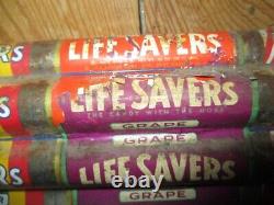 Vintage Life Savers Tin Lithograph Candy Store Display Rack Signage
