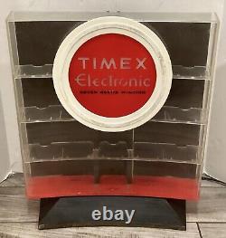 Vintage Lighted Timex Electric Watches Store Counter Display Plastic Shelf