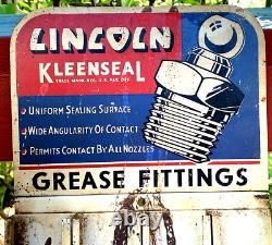 Vintage Lincoln Grease Fittings Gas Station Metal Store Display Sign oil Cans