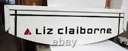Vintage Liz Claiborne Store Display Sign Rustic Wood 30 1/4 Sign Advertising
