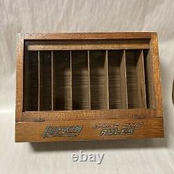 Vintage Lufkin Folding Ruler Hardware Store Wooden Display Case Advertising Sign