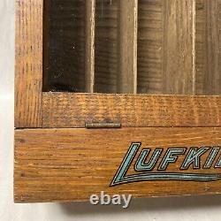 Vintage Lufkin Folding Ruler Hardware Store Wooden Display Case Advertising Sign
