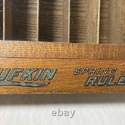 Vintage Lufkin Folding Ruler Hardware Store Wooden Display Case Advertising Sign