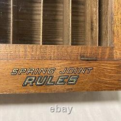 Vintage Lufkin Folding Ruler Hardware Store Wooden Display Case Advertising Sign