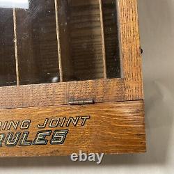 Vintage Lufkin Folding Ruler Hardware Store Wooden Display Case Advertising Sign