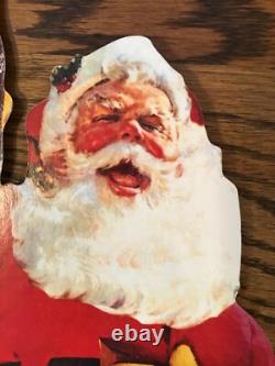 Vintage MCM Coca Cola Santa Elves Stand Up Store Display Sign Standee Easel