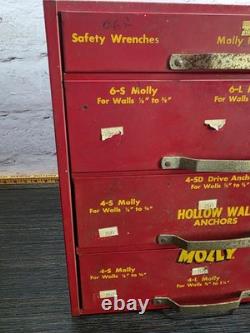 Vintage MOLLY Hardware Advertising Cabinet General Store Counter Display Sign