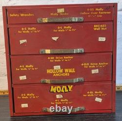 Vintage MOLLY Hardware Advertising Cabinet General Store Counter Display Sign