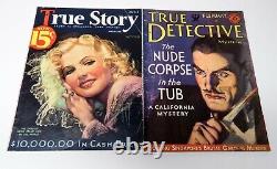 Vintage Macfadden True Story Advertising Magazine Rack Sign & Magazine Lot