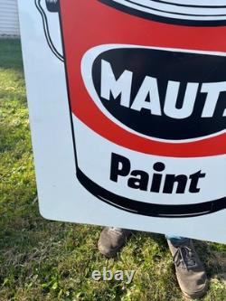 Vintage Mautz Paint Tin Metal Advertising Store Display Sign