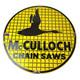 Vintage McCulloch Chain Saws Sign Store Display Gas Service Porcelain Sign