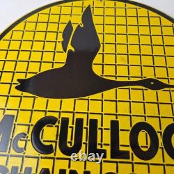 Vintage McCulloch Chain Saws Sign Store Display Gas Service Porcelain Sign