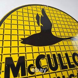 Vintage McCulloch Chain Saws Sign Store Display Gas Service Porcelain Sign