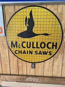 Vintage Mcculloch Chain Saw Embossed Sign