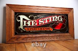 Vintage Mens Clothing Store Display Mirror sign Sting workwear bar wood frame