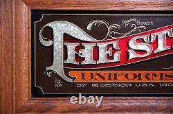 Vintage Mens Clothing Store Display Mirror sign Sting workwear bar wood frame