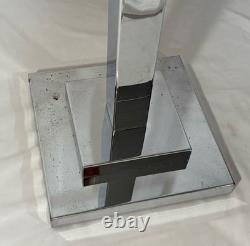 Vintage Metal Chrome Sign Holder Stand Store Display Made in U. S. A