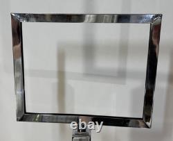 Vintage Metal Chrome Sign Holder Stand Store Display Made in U. S. A
